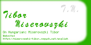 tibor miserovszki business card